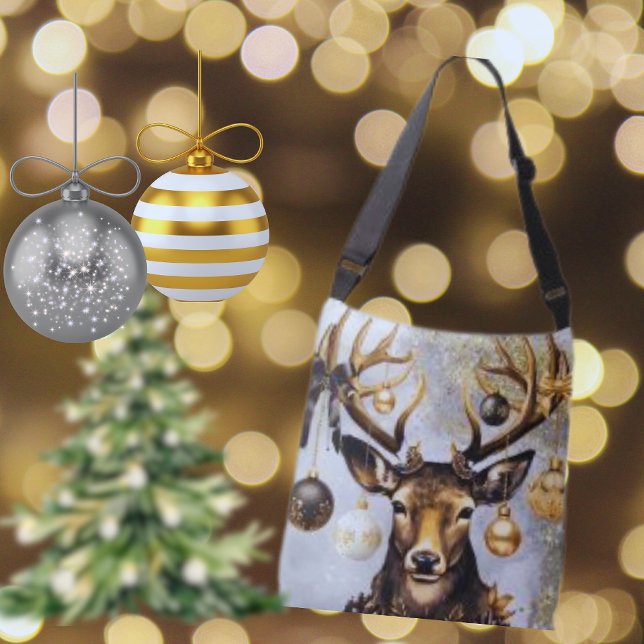 Navidades de invierno venado - bolsa de té ( Your next shopping trip just got a little more exciting and stylish this with this  beautiful tote.)