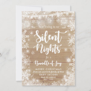 Navidades de Invitación de embarazo con marco rúst