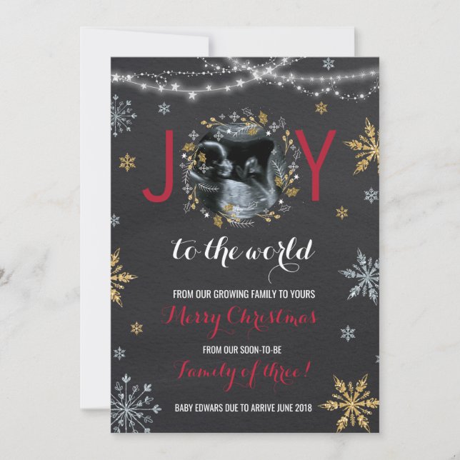 Navidades de Invitación de embarazo navidades Foto (Anverso)