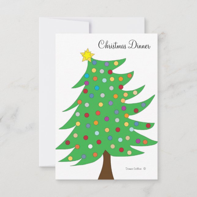 Navidades de invitación Estilo 2 de cena (Anverso)
