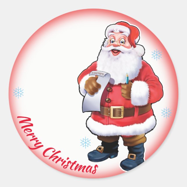 Navidades de Jolly Santa pegatinas (Anverso)