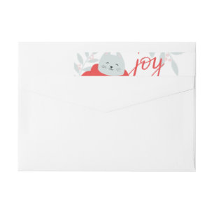 Navidades de Joy Cute gato. Animales feriados de i
