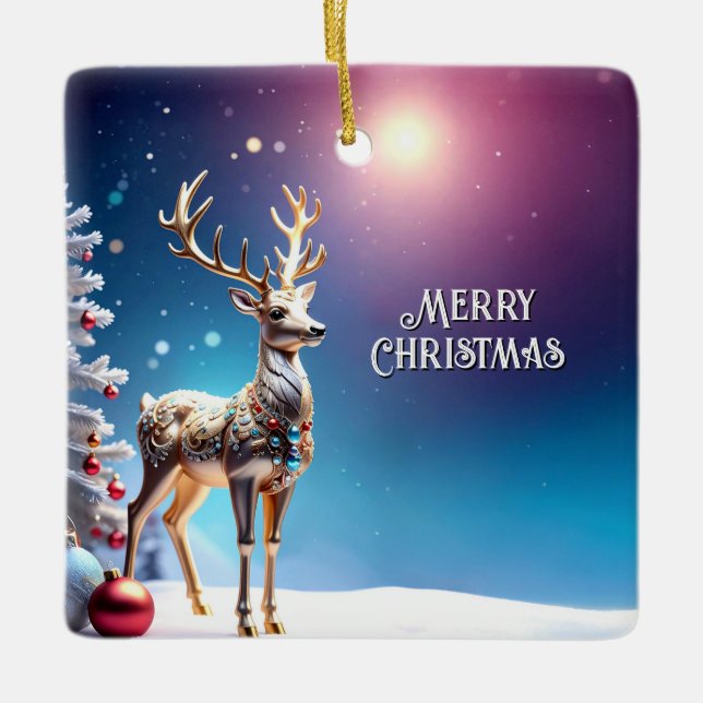 Navidades de joyas de reno adorno de feriado (Anverso)