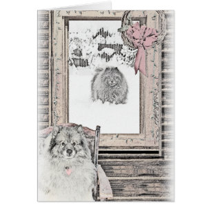 Navidades de Keeshond Ventana de Invierno Pintura