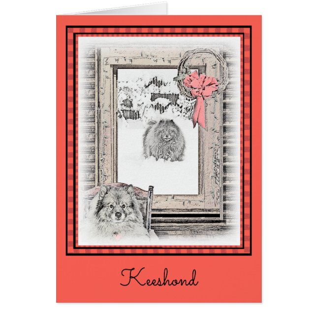 Navidades de Keeshond Ventana de Invierno Pintura  (Frente)