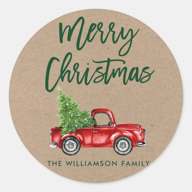 Navidades de Kraft Brush Script Sello para sobres  (Anverso)