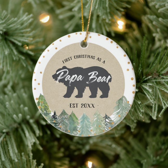 Navidades de Kraft Wood como adorno de oso de papá (Árbol)