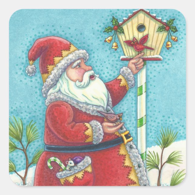 Navidades de KRIS KRINGLE y CARDINALES PEGATINAS d (Anverso)