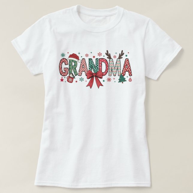Navidades de la abuela Coquette Bow Camisa de Navi (Diseño del anverso)