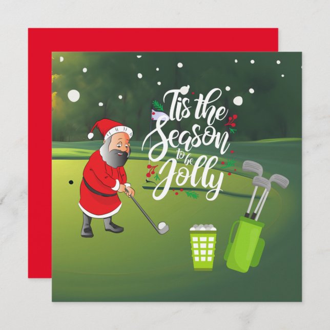 Navidades de la bola de golf Golfer Santa Claus (Anverso / Reverso)