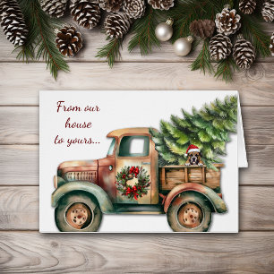 Navidades de la boxeadora de camiones Cute Retro