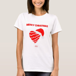 Navidades de la camiseta blanca básica de las muje