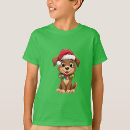 Navidades de la camiseta de Golden Retriever, feli