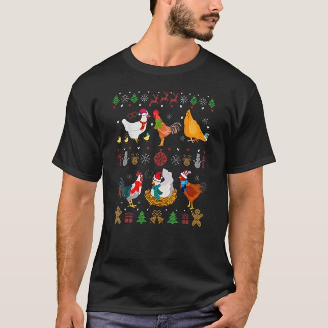 Navidades de la colección de pollo Sweater Santa C (Anverso)