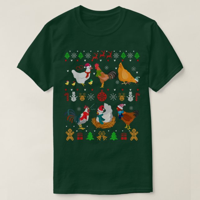 Navidades de la colección de pollo Sweater Santa C (Diseño del anverso)