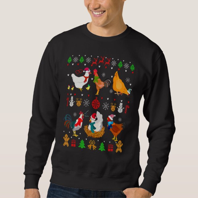 Navidades de la colección de pollo Sweater Santa C (Anverso)