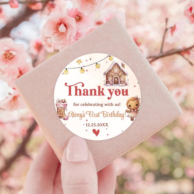 Navidades de la cookie rosa Pegatina de la fiesta  (Subido por el creador)