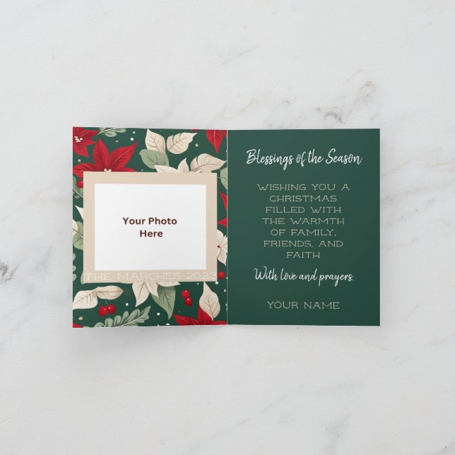 Navidades de la elegancia botánica tarjeta de feli (Interior)