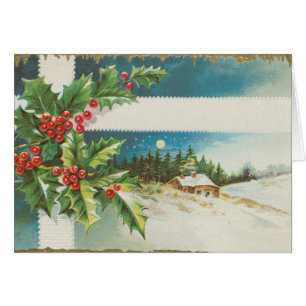 Navidades de la escena Holly Snow Winter