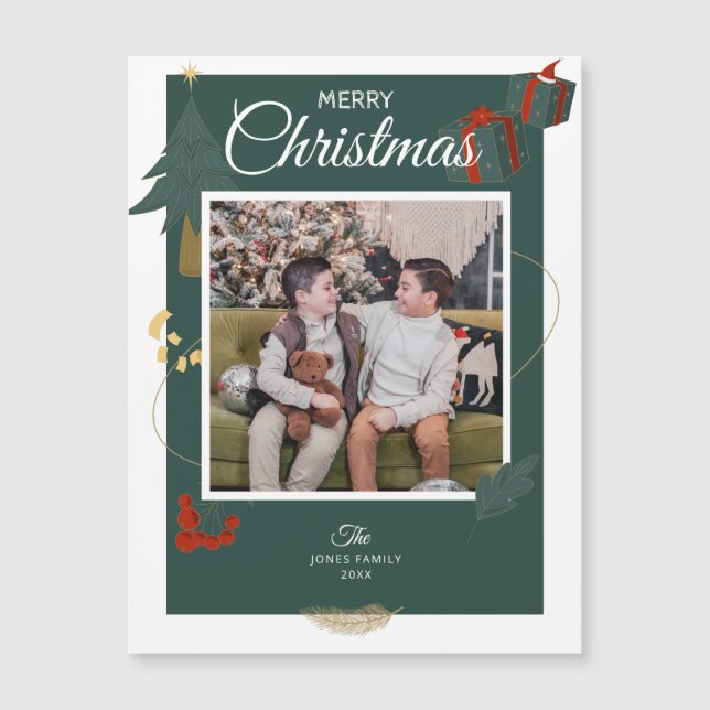 Navidades de la familia de la tarjeta de la famili (Anverso)