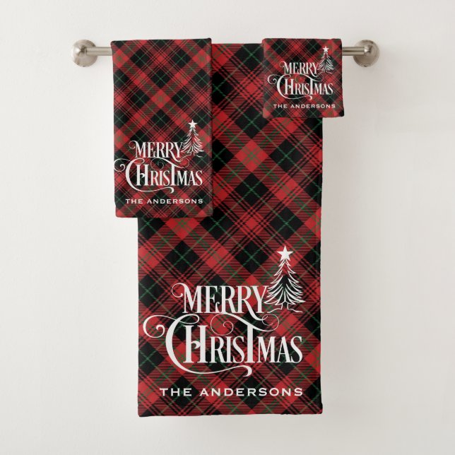 Navidades de la granja negra Tartan Plaid Personal (In situ)
