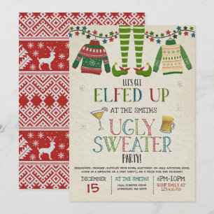 Navidades de la invitación a la fiesta del suéter