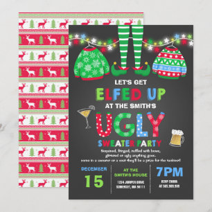 Navidades de la invitación a la fiesta del suéter 