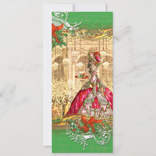 Navidades de la invitación a la fiesta del té Mari (Anverso)