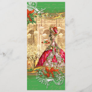 Navidades de la invitación a la fiesta del té Mari