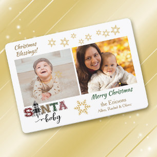 Navidades de la Invitación fotográfica Cute Santa