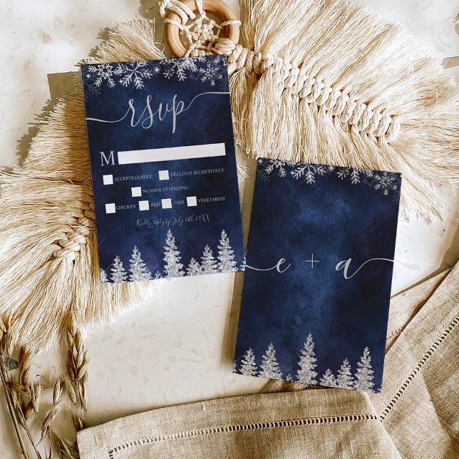 Navidades de la marina de pino de nieve plata rsvp (Subido por el creador)