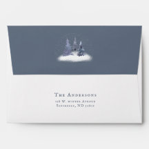 Navidades de la Moda Winter Dusty Blue Woodland