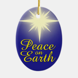 Navidades de la Paz en la Tierra Ornamento de Estr