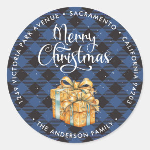 Navidades de la placa azul Regalos Etiquetas de la