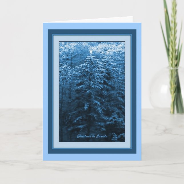 Navidades de la tarjeta azul de vacaciones de Cana (Anverso)