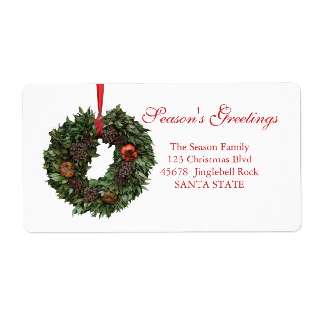 Navidades de la temporada de saludos con etiqueta  (Frente)
