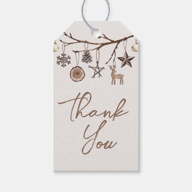 Navidades de la Tierra Etiqueta Gracias (Anverso)