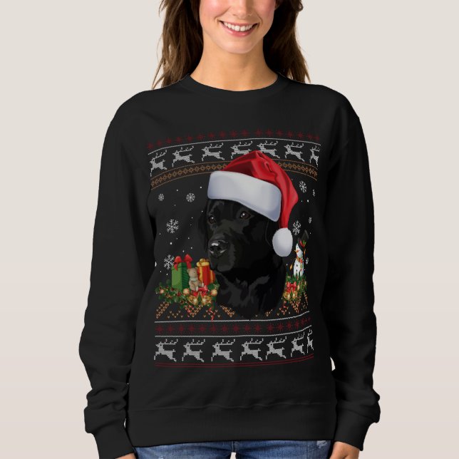Navidades de Laboratorio Negra Santa Ugly Sweater  (Anverso)