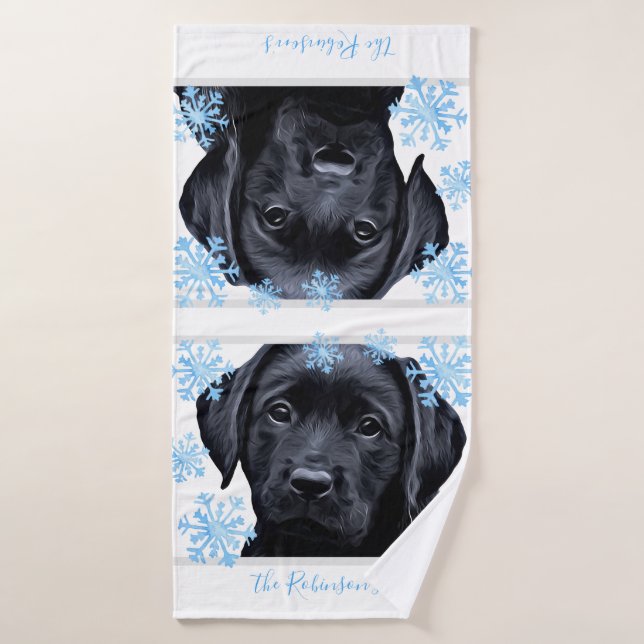 Navidades de Labrador Negro - Laboratorio Negro Pe (Toalla de baño)
