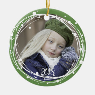 Navidades de las burbujas de nieve ornamento de fl