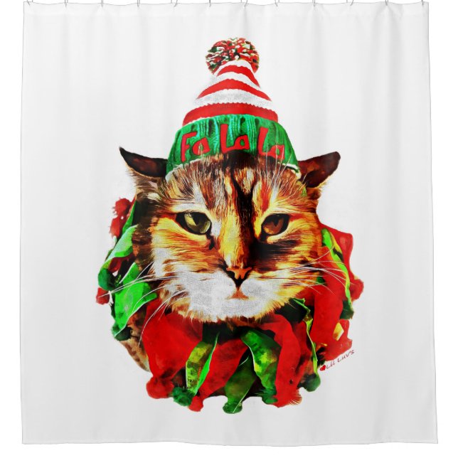 Navidades de Lil Luv cortina de ducha (Anverso)