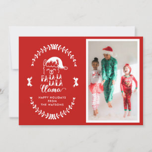 Navidades de Llama Graciosa Roja dicen festividad 