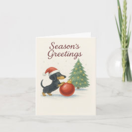 Navidades de los amantes del perro — Tarjeta Dachs
