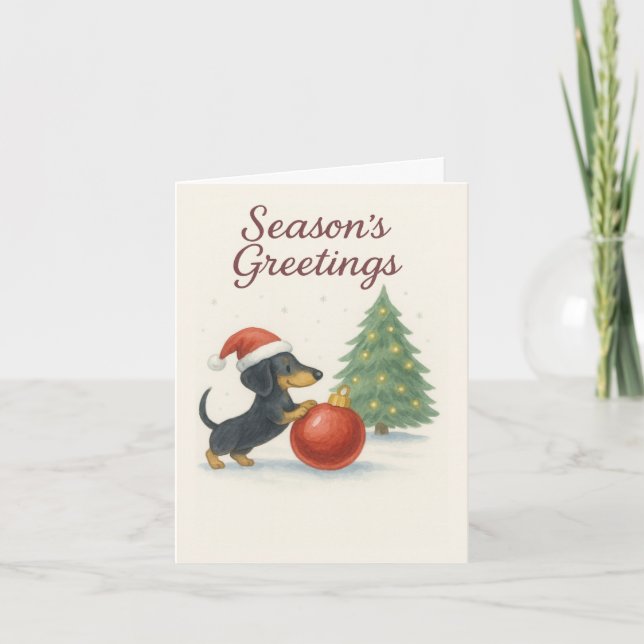 Navidades de los amantes del perro — Tarjeta Dachs (Anverso)
