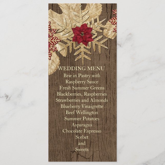 Navidades de madera Menú Boda Estrella (Anverso)