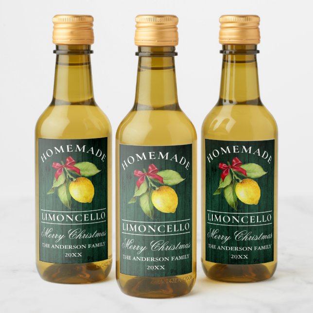 Navidades de madera verde de Limoncello Etiqueta d (Botellas)