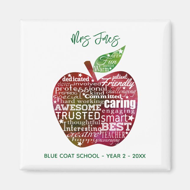 Navidades de manzanas de profesores imán de apreci (Frente)