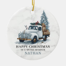 Navidades de mármol Camión Ornamento cerámico