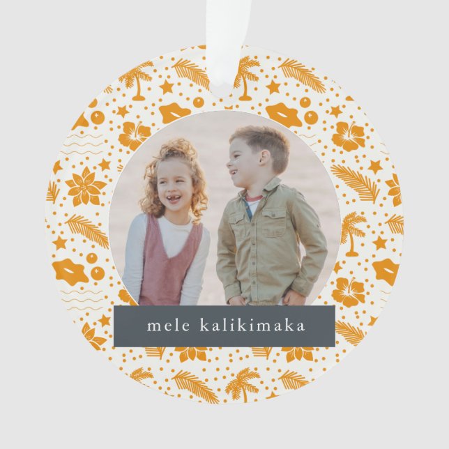 Navidades de Mele Kalikimaka 2 Ornamento del Naran (Anverso)