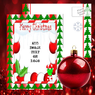 Navidades de menta frita tarjeta postal lista para
